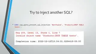 SQL Server: Dynamic SQL, Stored Procedure, Cursor, SQL Injection, and similar