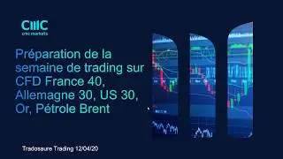 Préparation de la semaine de trading sur CFD #France40 #allemagne30 #US30 #Brent #or [13/04/20]