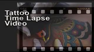 Tattoo Time lapse Video 2 Trad Butterfly Tattoo On chest