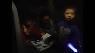Family camping in the van