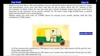 Mohan is an auto driver his autorickshaw | Arithmetic Progressions Case Study Class 10 Maths CBSE