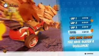 Dingo Canyon - Developer Time Beaten!! - CTR Nitro-Fueled