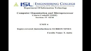 IT Lecture-20 (UNIT-4  )SUBROUTINE