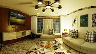 360° Living Room Warm | 4K Ultra HD | Imagine 3D
