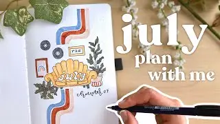 JULY bullet journal plan with me 2022 🎙️ | retro 70s aesthetic