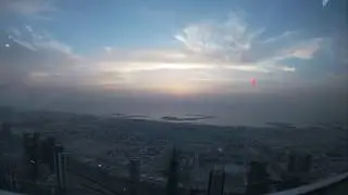 Sunset from the top of Burj Khalifa in Dubai TimeLapse