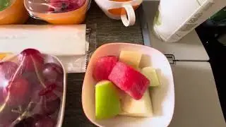 Eva air fruit platter meal May 2025 BKK to LHR