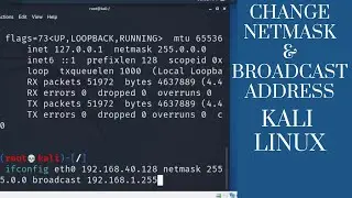 How to change your Network Mask and Broadcast Address in Kali Linux