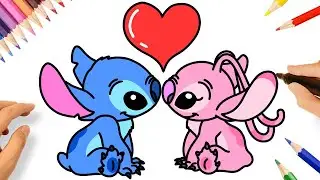 COMO DESENHAR O STITCH E A ANGEL💙💗