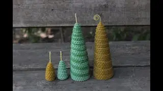 Катаная свеча из вощины в виде ёлочки🌲