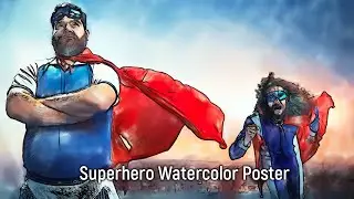 Superhero Watercolor Poster with AKVIS Plugins & AliveColors