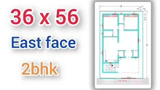36x56 East face house plan || vastu house plan || House plan in telugu
