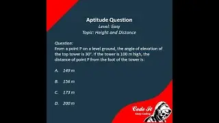 Aptitude Preparation || Height & Distance