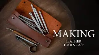 Making leather tools case. Crazy Horse pen case. Leather craft