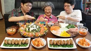 [추석음식 2탄] 추석 명절음식 만들기 (구절판, 버섯떡갈비, 연어샐러드, 단호박식혜, 배깍두기) korean food mukbang asmr / korean recipes