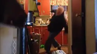 Slip and slide on the kitchen floor   fun
