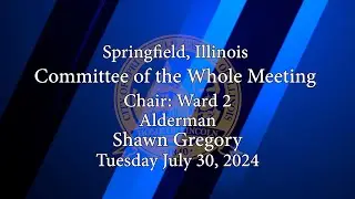 Springfield Committee of The Whole Meeting, July 30, 2024