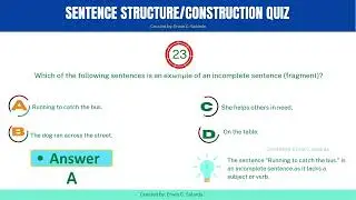 Civil Service Sentence Structure Construction Sample Quiz