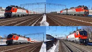 Пассажирские поезда Москвы-Казанской на ЭП20 и ЭП2К в Вешняках и Ухтомской