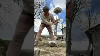 Making a Barbell From Sticks and Stones 