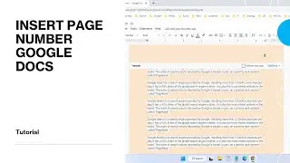 How to Add Page Numbers in Google Docs