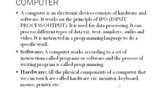 Basics of Computer