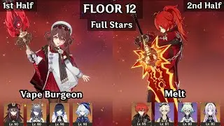 (New Abyss) Hu Tao Vape Burgeon + Diluc Melt | 6.0/6.1 Spiral Abyss Floor 12 9 Stars  Genshin Impact