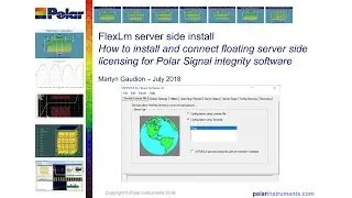 Polar signal integrity software FlexLm server side install