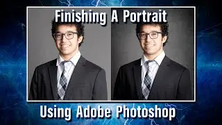 Finishing a portrait in Adobe Photoshop.