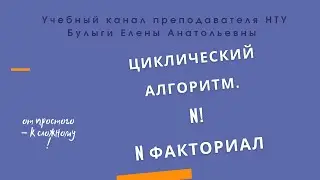 Блок-схема циклического алгоритма. Вычисление n!