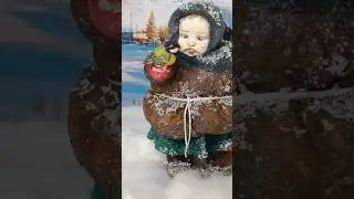 Ватная игрушка девочка с синичкой 