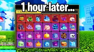 How Many FRUITS Can I Collect in 1 HOUR in Blox Fruits
