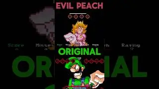 FNF Mario's Madness Oh God No Evil Peach VS Original Animation Comparison!