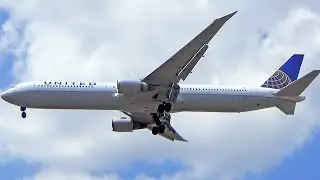 INTENSE CF6 SOUNDS | United Airlines Boeing 767-400ER Landing at Newark Airport (HD Plane Spotting)