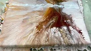 Acrylic Pour with Iridescent Medium: Stunning Depth, Movement and Gorgeous Pearl Cells Abstract Art.