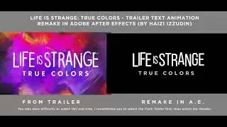 LIS: True Colors - Trailer Text Animation Remake in Adobe After Effects