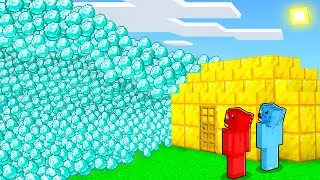 Casa de Oro vs Tsunami de Diamante en Minecraft!
