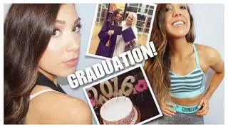 GRADUATION VLOG |  WORKOUT, GYMSHARK LEGGINGS, GETTING READY, BEST CAKE EVER