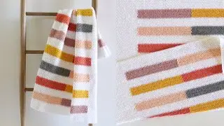 Crochet Colorful Half Stripe Blanket