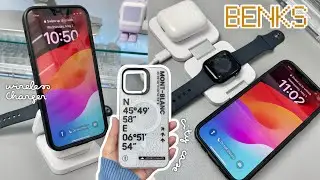 BENKS Juicepod 3in1 Wireless Charger + iPhone 15 ProMax City Case | Unboxing & Testing ❤︎ Emmy Lou