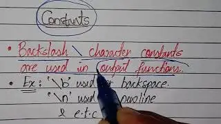 Types of CONSTANTS in C | 