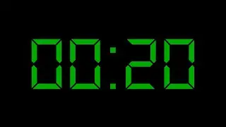 Timer 20 Second No Copyright - Green Black Screen