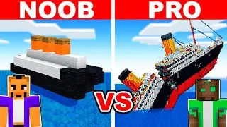 NOOB vs PRO: CASA TITANIC en Reto de Construcción en Minecraft!
