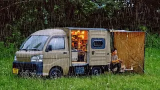 Solo camping and waking up to the sound of rain | Relaxing nature ASMR