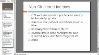 SQL Index - Compare a clustered index vs a non clustered index