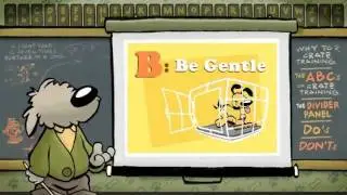 Professor Dog Crate Training Video Cartoon