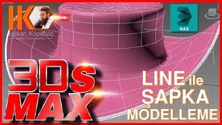 ŞAPKA modelleme - Line, Shape - cowboy hat - 3DS Max Modeling