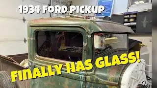 Finally installing the glass in my 1934 ford chop top!