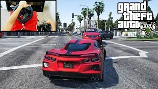 2020 Corvette C8 in GTA 5 (Steering Wheel + Shifter) Gameplay