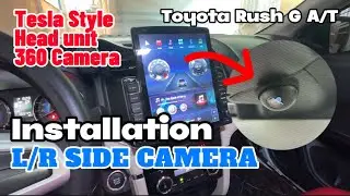 How to install L/R SIDE CAMERA - Head unit Tesla Style 360 Camera Toyota Rush